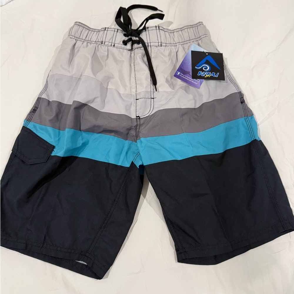 Kanu Surf Men's Blue and Gray Board Shorts - Swim Suit